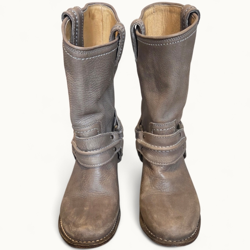 Frye Harness Ankle Boots – Grey Leather - Picture 4 of 9